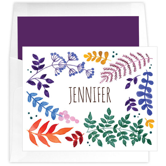 Watercolor Botanical Foldover Note Cards